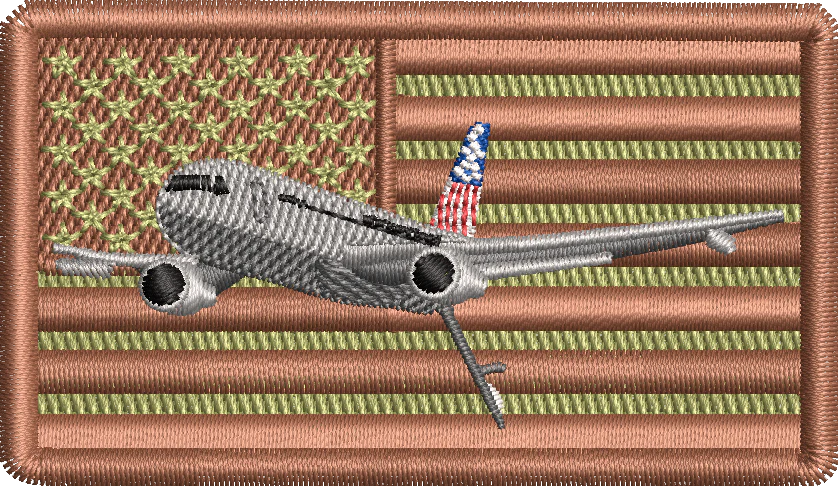 American Flag with KC-46 - Spice Brown