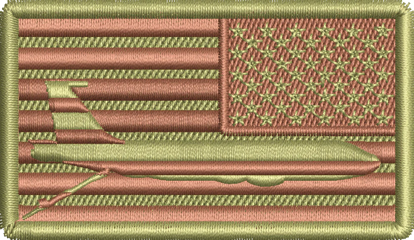 Spice Brown Reversed American Flag with KC-135 (Side view)